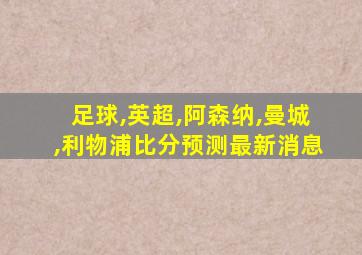 足球,英超,阿森纳,曼城,利物浦比分预测最新消息