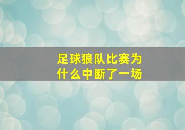 足球狼队比赛为什么中断了一场