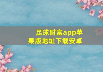 足球财富app苹果版地址下载安卓