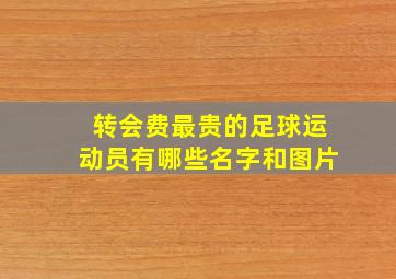 转会费最贵的足球运动员有哪些名字和图片