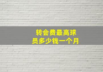 转会费最高球员多少钱一个月