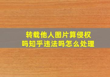 转载他人图片算侵权吗知乎违法吗怎么处理