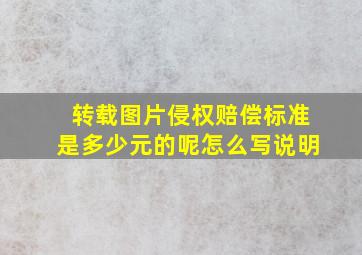 转载图片侵权赔偿标准是多少元的呢怎么写说明