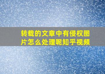 转载的文章中有侵权图片怎么处理呢知乎视频