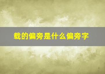 载的偏旁是什么偏旁字