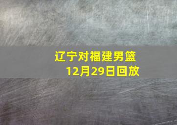 辽宁对福建男篮12月29日回放