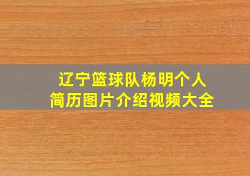 辽宁篮球队杨明个人简历图片介绍视频大全