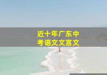 近十年广东中考语文文言文