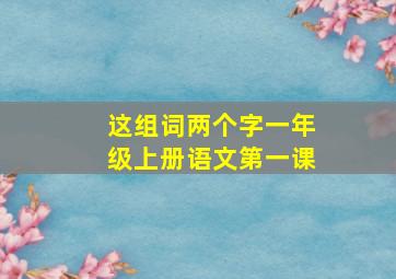 这组词两个字一年级上册语文第一课