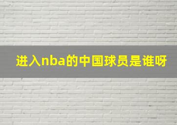 进入nba的中国球员是谁呀