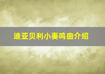 迪亚贝利小奏鸣曲介绍