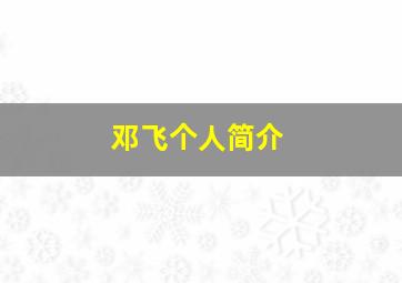 邓飞个人简介