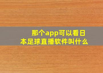 那个app可以看日本足球直播软件叫什么