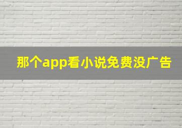 那个app看小说免费没广告