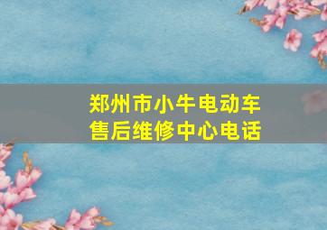 郑州市小牛电动车售后维修中心电话