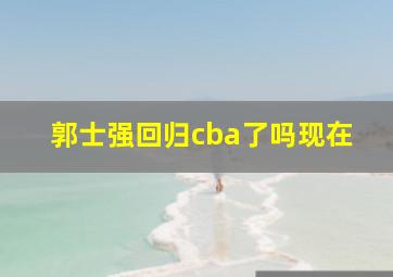 郭士强回归cba了吗现在