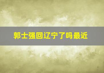 郭士强回辽宁了吗最近