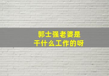 郭士强老婆是干什么工作的呀