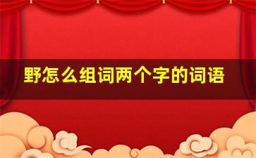 野怎么组词两个字的词语