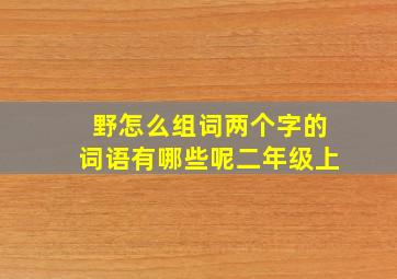 野怎么组词两个字的词语有哪些呢二年级上