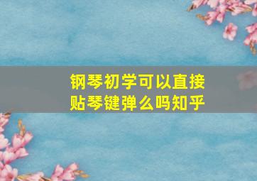 钢琴初学可以直接贴琴键弹么吗知乎