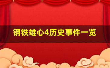 钢铁雄心4历史事件一览