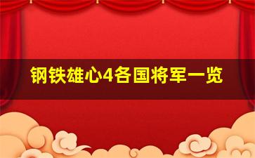 钢铁雄心4各国将军一览