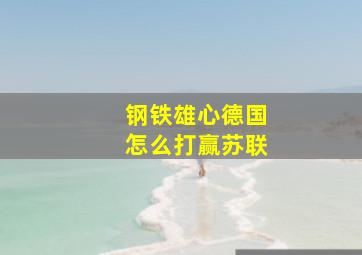 钢铁雄心德国怎么打赢苏联