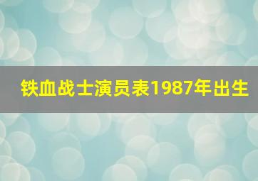 铁血战士演员表1987年出生