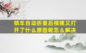 锁车自动折叠后视镜又打开了什么原因呢怎么解决