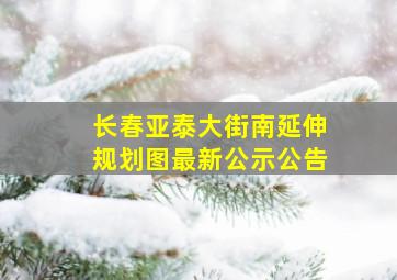 长春亚泰大街南延伸规划图最新公示公告