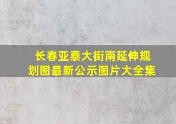 长春亚泰大街南延伸规划图最新公示图片大全集