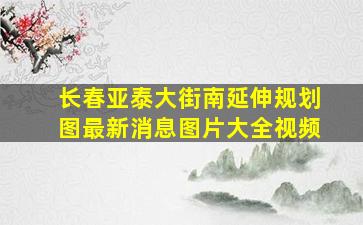 长春亚泰大街南延伸规划图最新消息图片大全视频