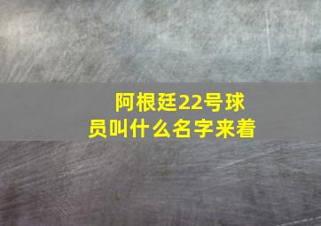 阿根廷22号球员叫什么名字来着