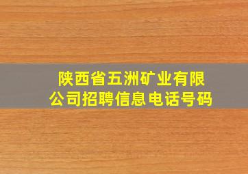 陕西省五洲矿业有限公司招聘信息电话号码