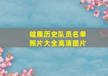 雄鹿历史队员名单照片大全高清图片