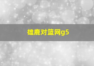 雄鹿对篮网g5