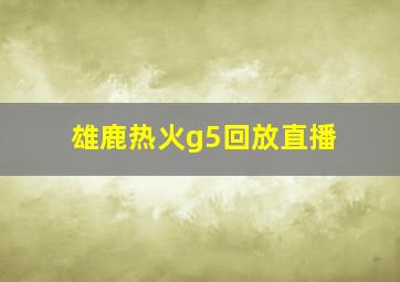 雄鹿热火g5回放直播