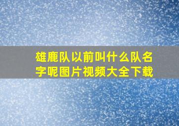 雄鹿队以前叫什么队名字呢图片视频大全下载