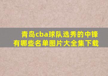 青岛cba球队选秀的中锋有哪些名单图片大全集下载