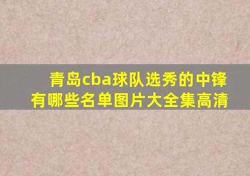 青岛cba球队选秀的中锋有哪些名单图片大全集高清