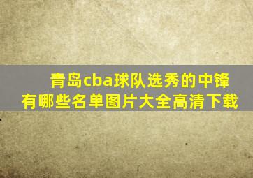 青岛cba球队选秀的中锋有哪些名单图片大全高清下载