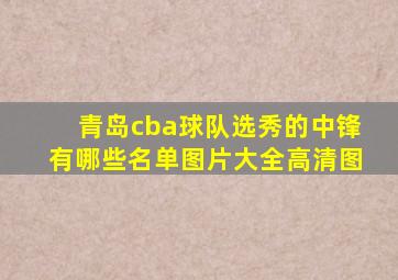 青岛cba球队选秀的中锋有哪些名单图片大全高清图