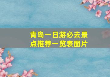 青岛一日游必去景点推荐一览表图片