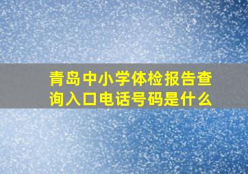 青岛中小学体检报告查询入口电话号码是什么