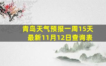 青岛天气预报一周15天最新11月12日查询表