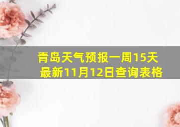 青岛天气预报一周15天最新11月12日查询表格