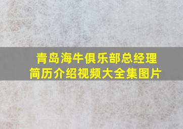 青岛海牛俱乐部总经理简历介绍视频大全集图片