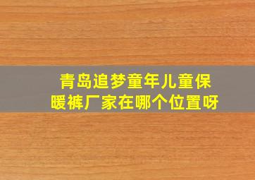 青岛追梦童年儿童保暖裤厂家在哪个位置呀