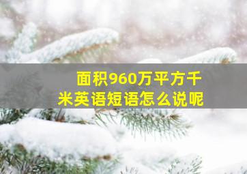 面积960万平方千米英语短语怎么说呢